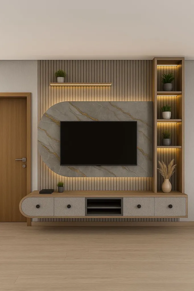 TV unit interior by Annapurna Interiors