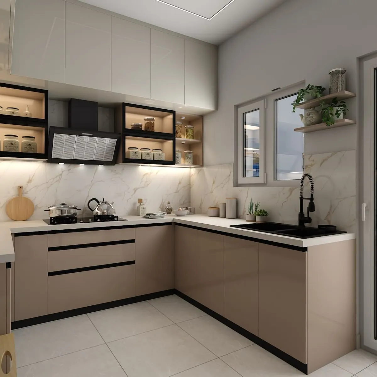 Luxury Modular Kitchen Layout 1