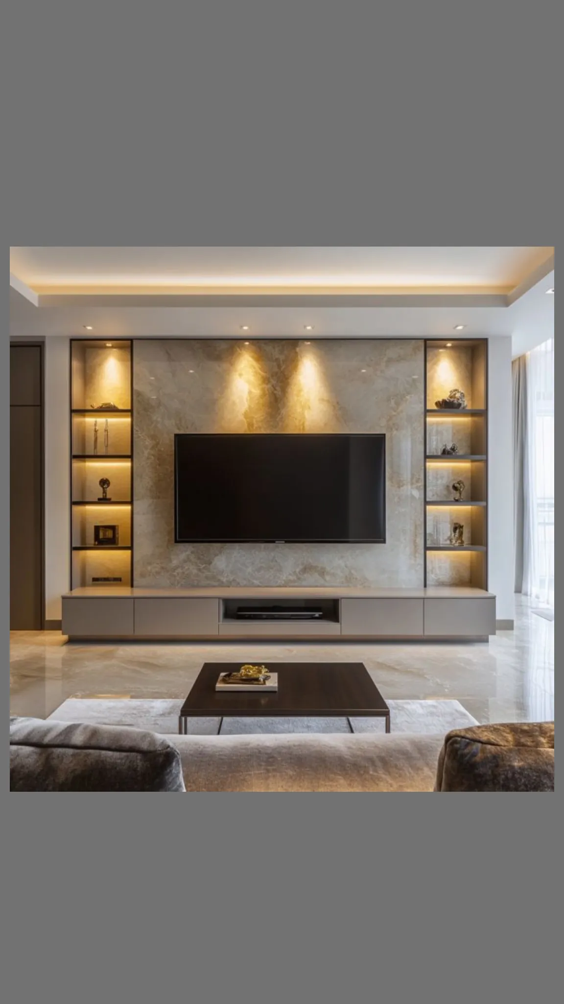 Luxury TV Unit Panel Layout 2