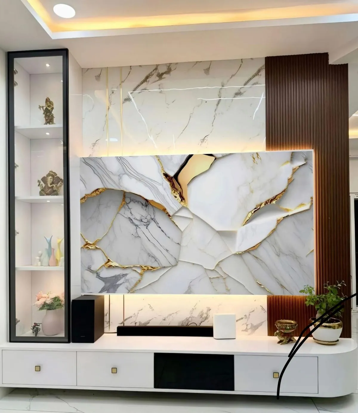 Luxury TV Unit Panel Layout 5