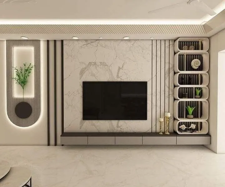 Luxury TV Unit Panel Layout 8