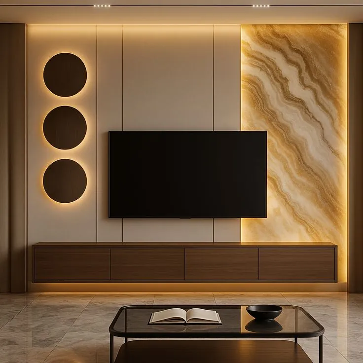 Luxury TV Unit Panel Layout 9